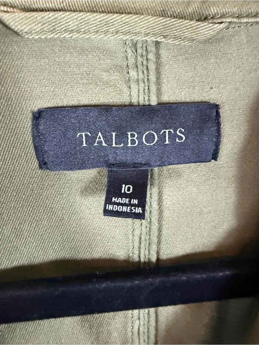 Talbots Olive Green Women's Tailored Cotton Blazer Jacket CASUAL WASHED BLAZER - Picture 8 of 16